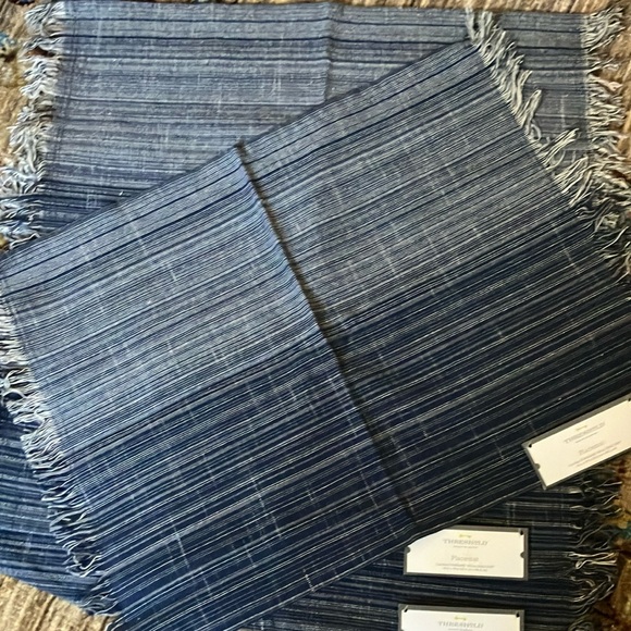 Set of 4 Threshold Brand NWT Blue Ombre Weave Placemats. - Picture 1 of 5